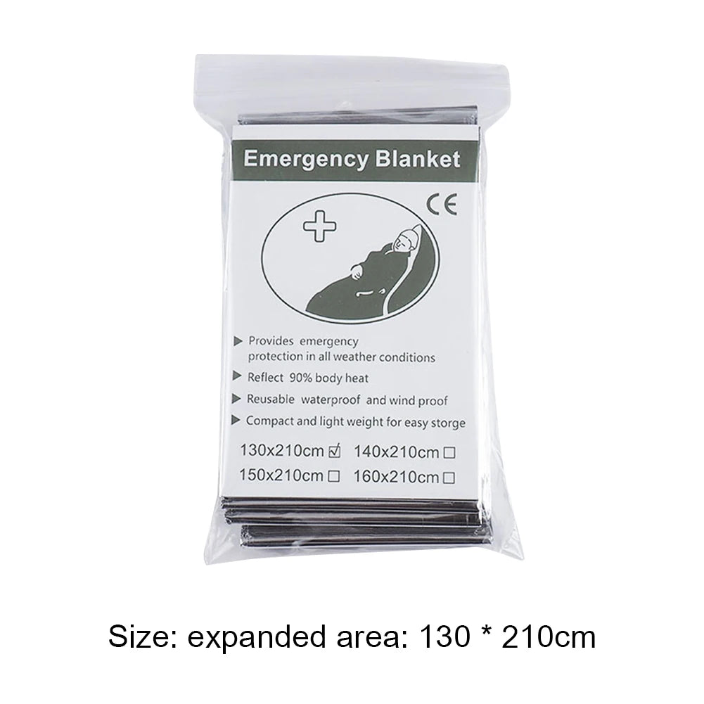 1-10PCS Emergency Blanket Outdoor Survive First Aid Military Rescue