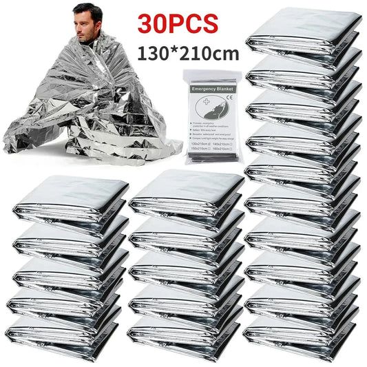 1-10PCS Emergency Blanket Outdoor Survive First Aid Military Rescue