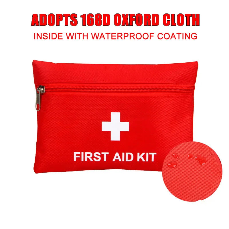 50pcs Set Portable First Aid Kit Red Car Emergency Kit Accessories For